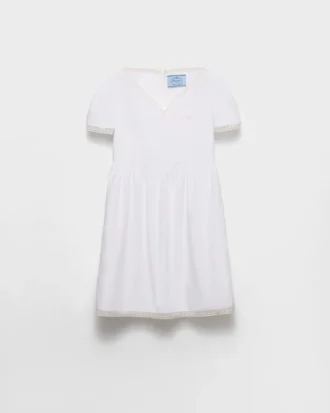 Embroidered Vintage-Look Fabric Mini-Dress