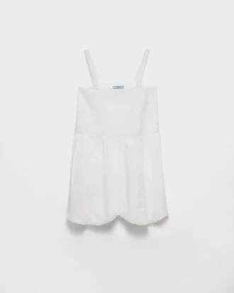 Embroidered Vintage-Look Fabric Mini-Dress