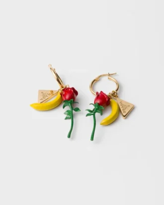 Enameled Metal Earrings