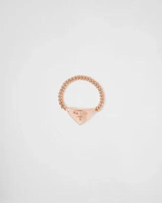 Eternal Gold Chain Ring in Rose Gold with Diamonds