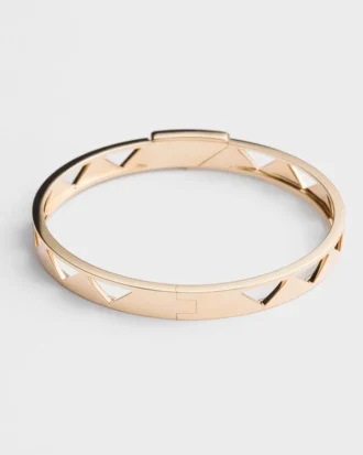 Eternal Gold Cut-Out Bangle Bracelet in Yellow Gold