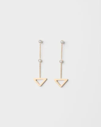 Eternal Gold Cut-Out Drop Earrings in Yellow Gold with Diamonds
