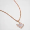 Eternal Gold Pendant Necklace in Rose Gold with Diamonds and Mother-Of-Pearl