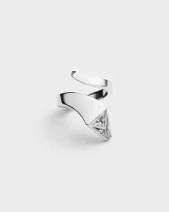 Eternal Gold Snake Ring in White Gold and Laboratory-Grown Diamonds