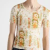 Floral Print Cotton T-Shirt