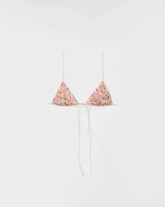 Floral Print Georgette Bra