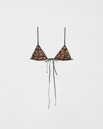 Floral Print Georgette Bra
