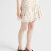 Floral Print Linen Miniskirt
