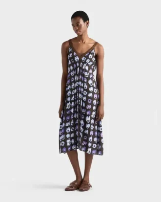 Floral Print Marocain Dress