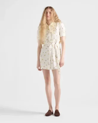 Floral Print Poplin Mini-Dress