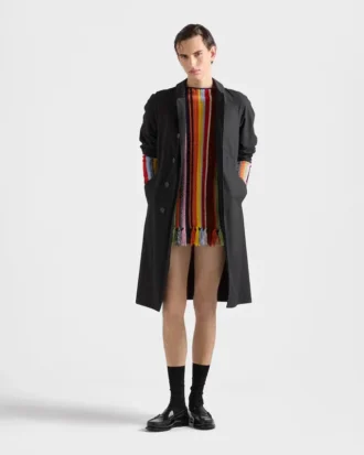 Fringed Multicolored Wool Sweater