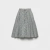 Full Checked Chambray Skirt