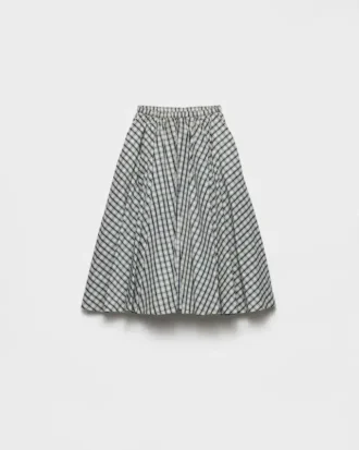 Full Checked Chambray Skirt