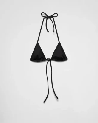 Interlock Fabric Triangle Bikini Top
