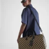 Large Prada Symbole Embroidered Fabric Travel Bag