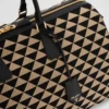 Large Prada Symbole Embroidered Fabric Travel Bag