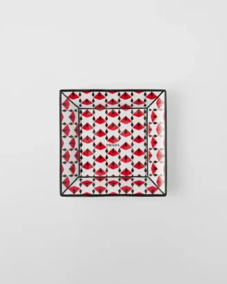 Large Square Porcelain Catchall Tray – Vienna Red