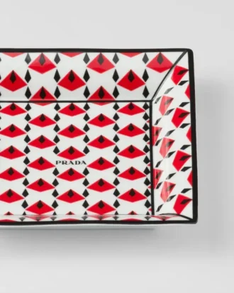 Large Square Porcelain Catchall Tray – Vienna Red