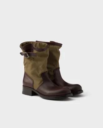 Leather and Canvas Boots