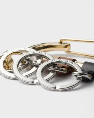 Leather and Metal Keychain