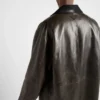 Leather and Shearling Caban Jacket