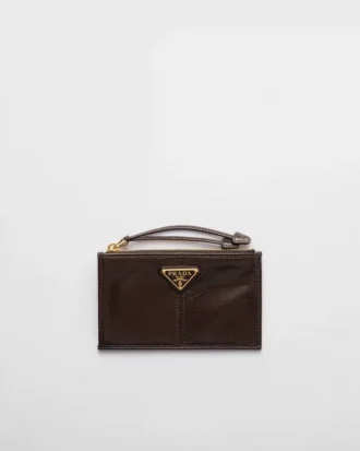 Leather Card Holder with Zipper