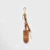 Leather Keychain Charm with Mirror Case
