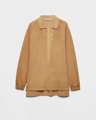 Long-Sleeved Cotton Piqua Polo Shirt