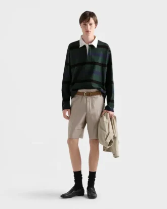 Long-Sleeved Cotton Polo Shirt