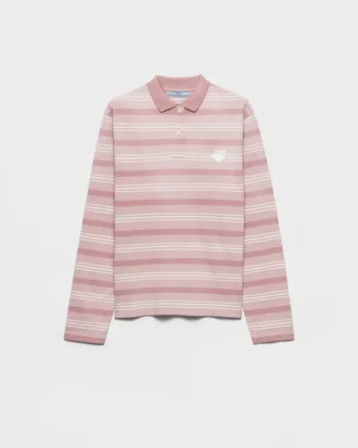 Long-Sleeved Striped Piqua Polo Shirt