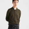 Long-Sleeved Superfine Wool Polo Sweater
