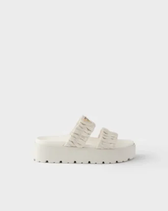 Matelassa Nappa Leather Flatform Slides