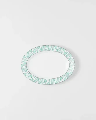 Medium Porcelain Serving Plate – Vienna Green