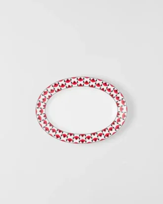 Medium Porcelain Serving Plate – Vienna Red