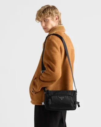 Medium Re-Nylon and Saffiano Leather Shoulder Bag