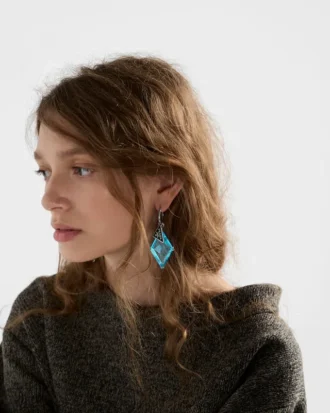 Metal and Glass Earrings