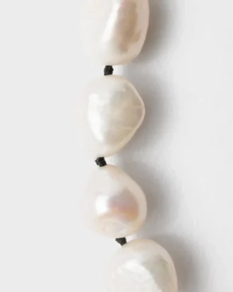 Metal and Pearl Necklace