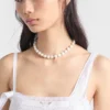 Metal and Pearl Necklace