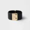 Metal and Saffiano Leather Bracelet