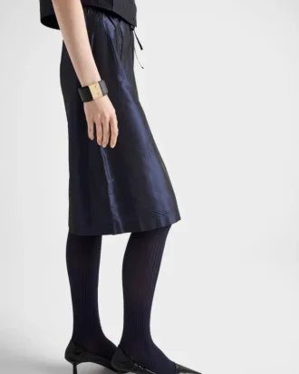 Metal and Saffiano Leather Bracelet