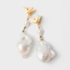 Metal Earrings with Pearls