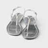 Metallic Leather Thong Sandals