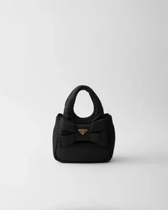 Mini Padded Re-Nylon Bag with Bow