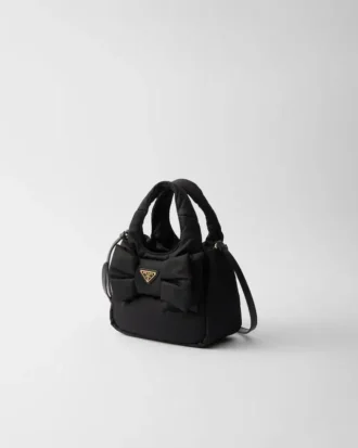 Mini Padded Re-Nylon Bag with Bow