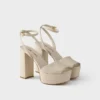 Nappa Leather Platform Sandals