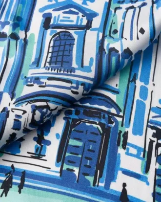 Pittoresque Milan Print Silk Foulard 90