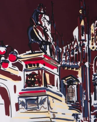 Pittoresque Milan Print Silk Foulard 90