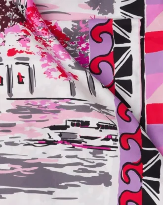 Pittoresque Paris Printed Silk Foulard 90