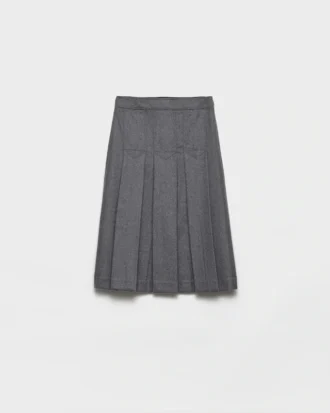 Pleated Flannel Skirt