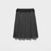Pleated Hopsack and Technical Fabric Skirt